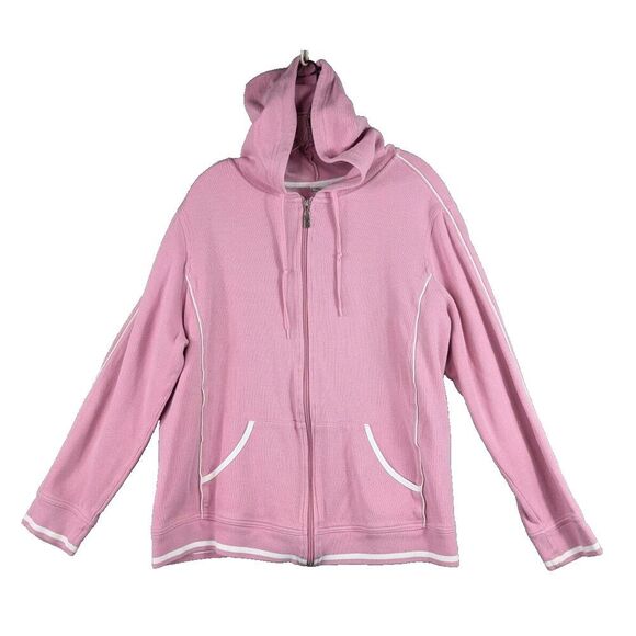Active Pink Hoodie Sweatshirt Full Zip Drawstring Pockets Training Womens 18/20W - Picture 1 of 8